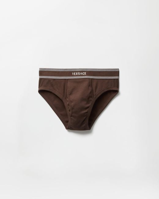 Versace White Ribbed Cotton-Jersey Briefs for men
