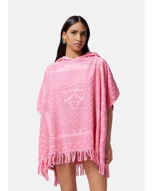 Versace Pink Heritage Butterflies Towel Cover-up