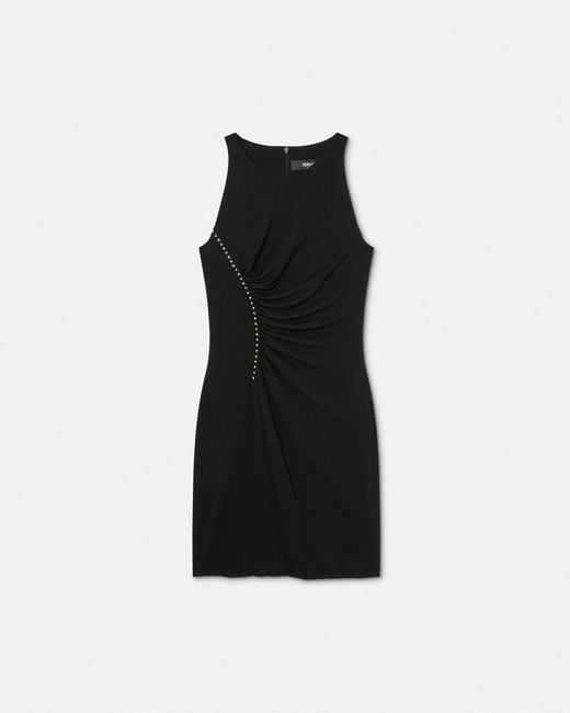 Abito Corto Con Ruches di Versace in Black