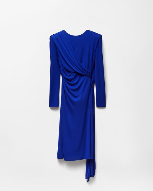 Versace Blue Viscose Crêpe Jersey Dress