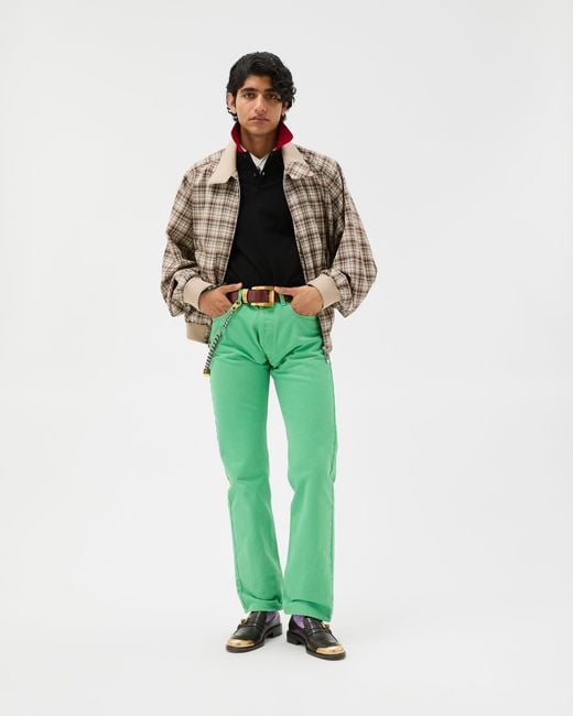 Versace Green Straight Jeans for men