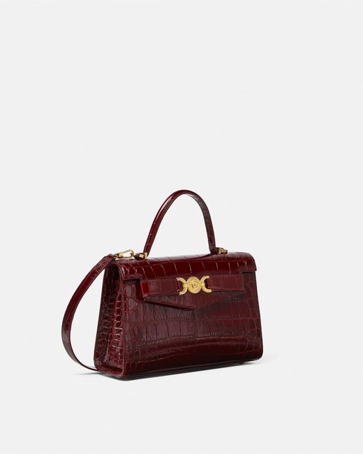 Versace Red Croc-effect Medusa '95 Handbag