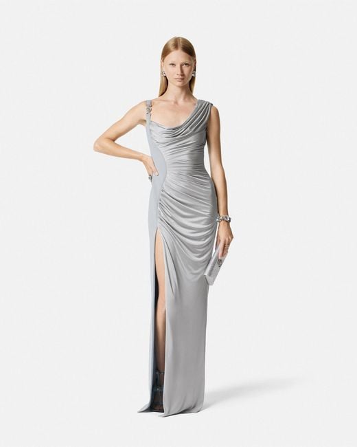 Versace Gray Medusa '95 Evening Dress