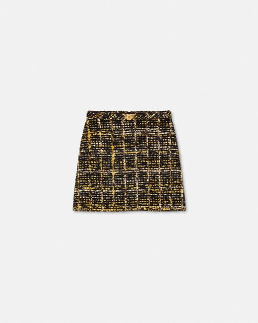 Versace Natural A-Linien-Minirock Aus Tweed