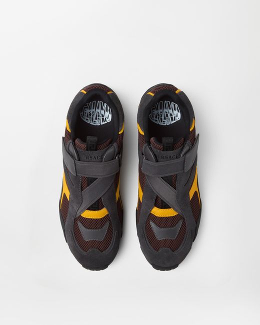 Versace White Galaxia Suede Sneakers for men