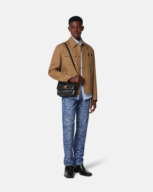 Jean À Coupe Classique En Jacquard Barocco Versace pour homme en coloris Blue