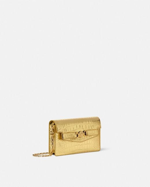 Versace Metallic Croc-Effect Medusa '95 Clutch