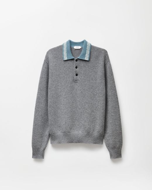 Versace Gray Wool & Cashmere Knit Sweater for men