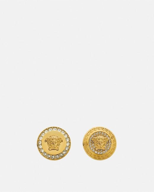 Versace Metallic Medusa Crystal Earrings