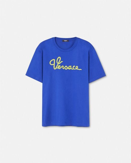 Versace Blue Nautical Logo T-shirt for men