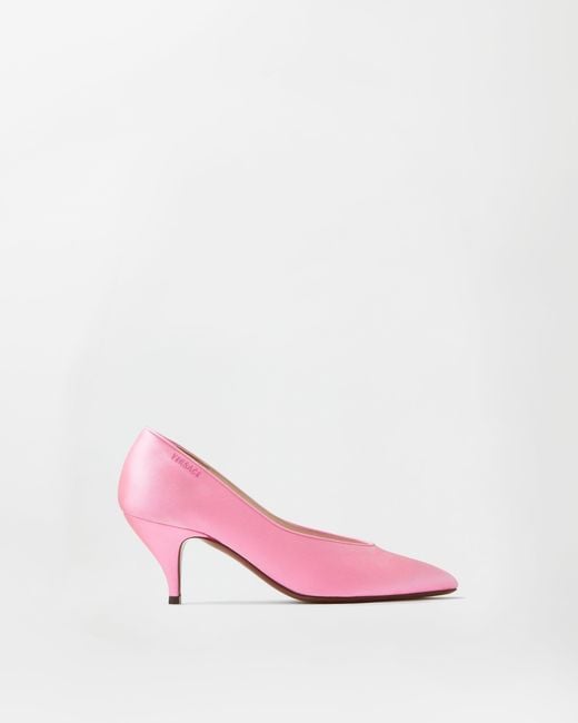 Versace Pink Tina Satin Pumps 65 Mm