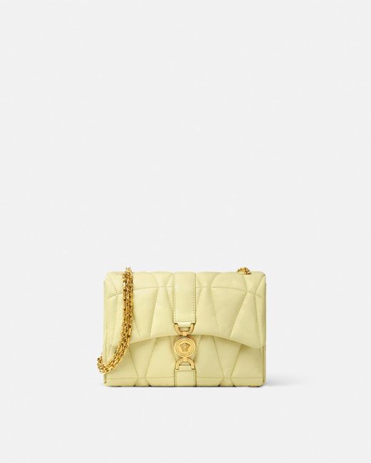 Versace Yellow Kleio Quilted Shoulder Bag