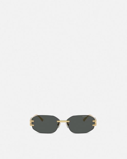 Versace White Damier Plaque Sunglasses