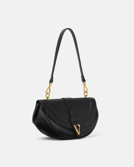 Versace White Virtus Leather Shoulder Bag