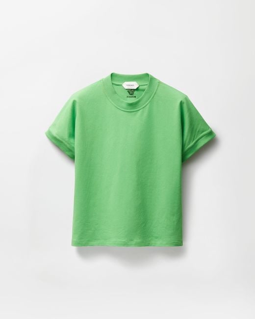 Versace Green Embroidered Stretch Cotton-Jersey T-Shirt for men