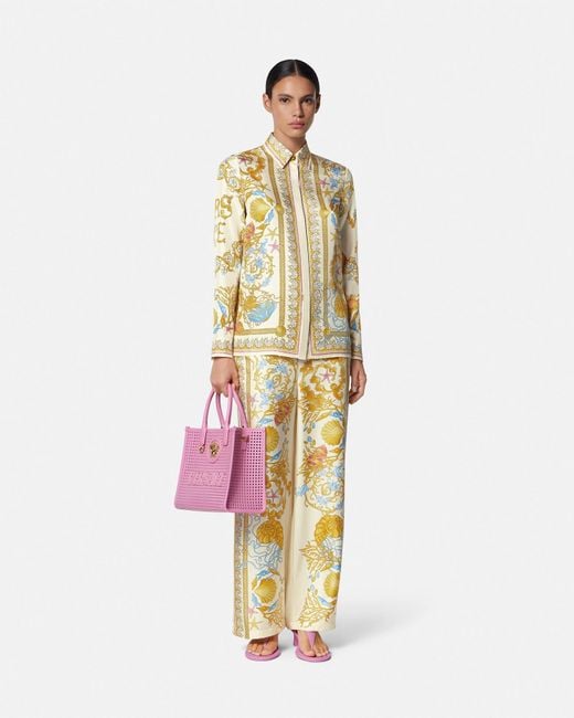 Versace Metallic Underwater Barocco Silk Shirt