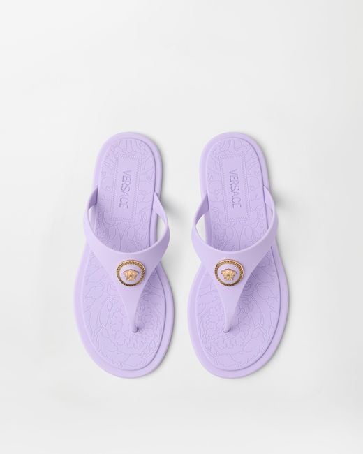 Versace Purple Alia Rubber Flat Sandals