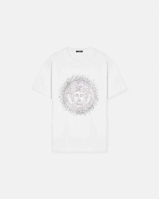 Versace White T-Shirt With Crystals