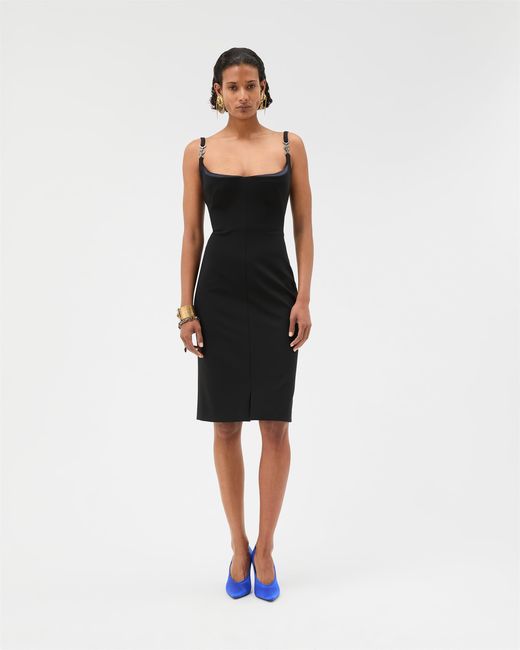 Versace White Compact Viscose-Jersey Midi Dress