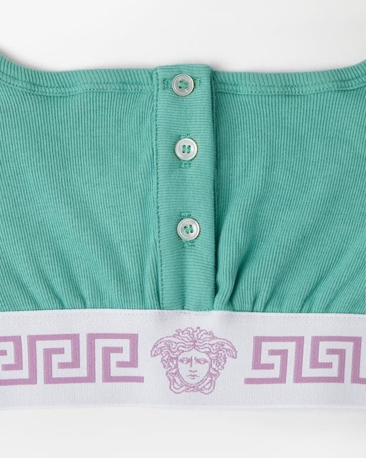 Versace Blue Ribbed Cotton Bralette