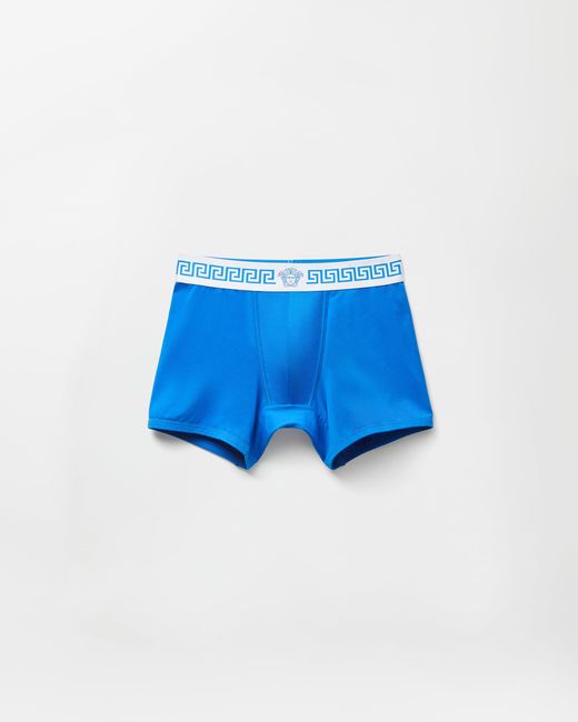 Versace Blue Cotton-Jersey Trunks for men