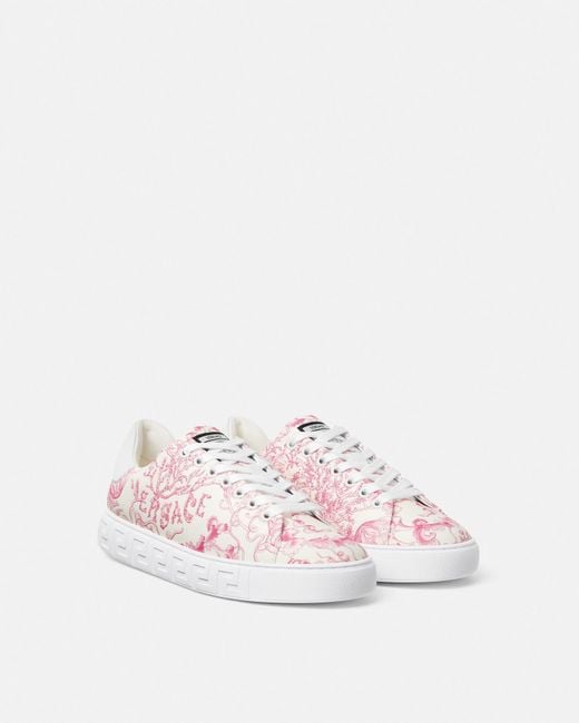 Versace Pink Underwater Barocco Greca Sneakers