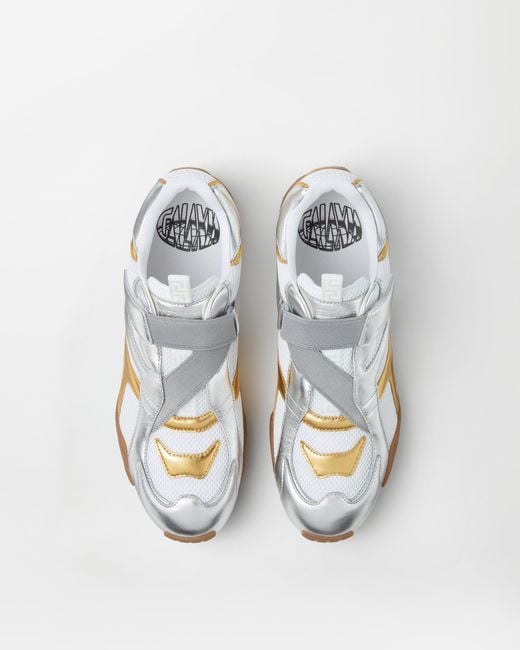 Versace White Galaxia Metallic Sneakers for men