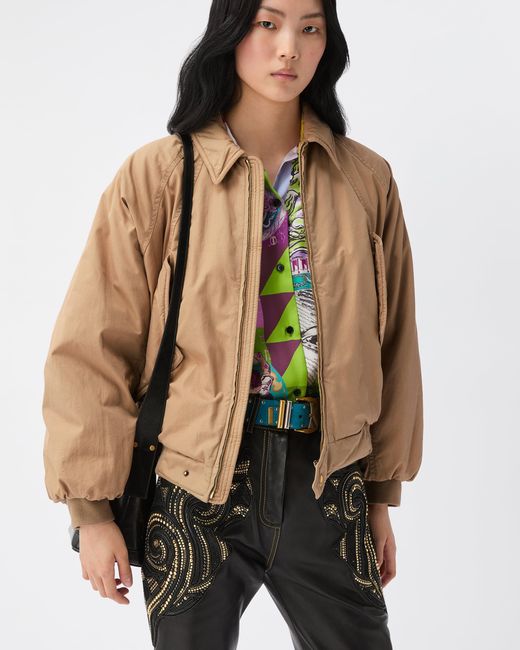 Versace Natural Embroidered Cotton Gabardine Blouson