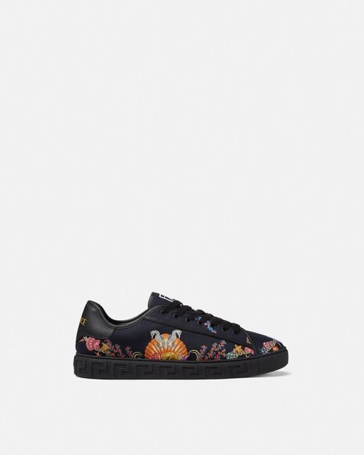 Versace White Coral Theatre Greca Sneakers for men