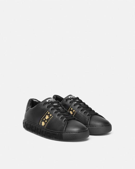 Versace White Greca Baskets Cloutées for men
