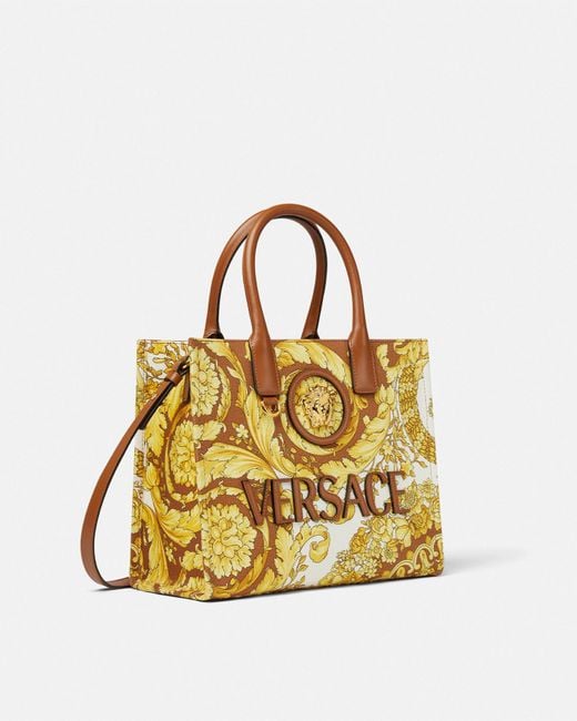 Versace Metallic Barocco La Medusa Small Tote Bag