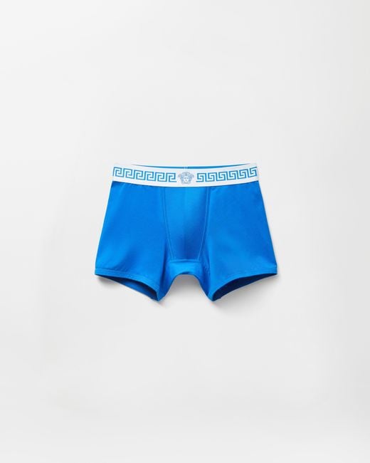 Versace Blue Cotton-Jersey Trunks for men
