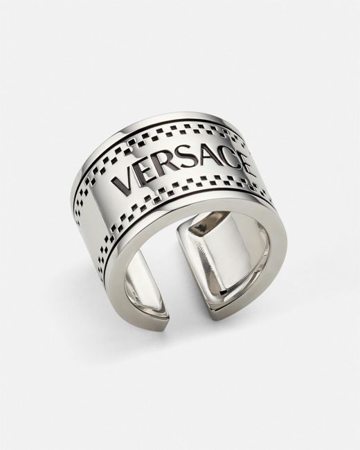 Versace White 90s Vintage Logo Ring