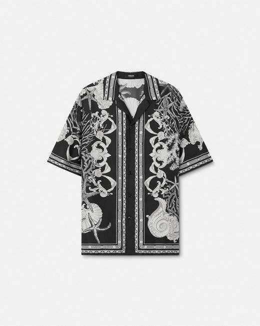 Versace Multicolor Barocco Sea Silk Shirt for men