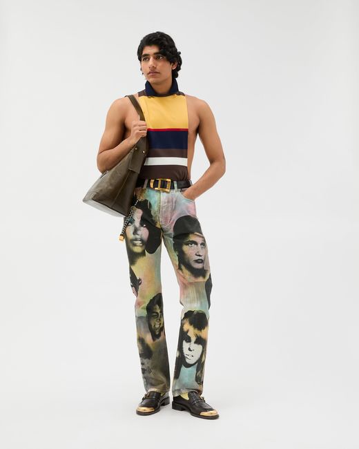 Versace Multicolor Printed Regular Jeans for men