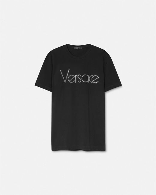 Versace Black Crystal 1978 Re-edition Logo T-shirt for men