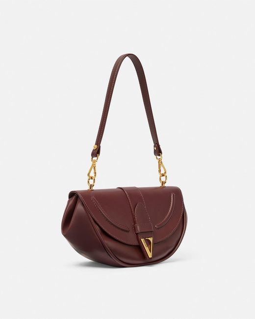 Versace Purple Virtus Leather Shoulder Bag