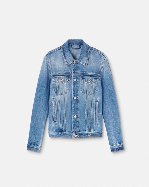 Versace Blouson Denim Jacket in Blue for Men | Lyst