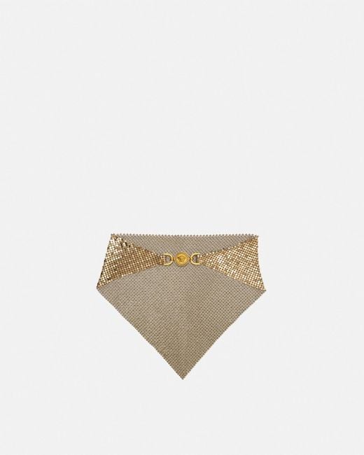 Versace Natural Metal Mesh Bandana Necklace