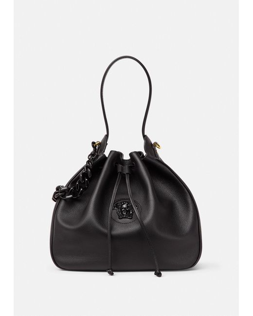 Versace Black La Medusa Bucket Bag