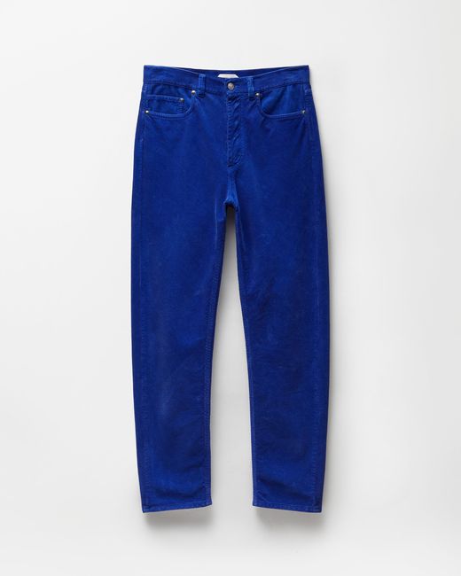 Versace Blue Straight Corduroy Velvet Pants for men