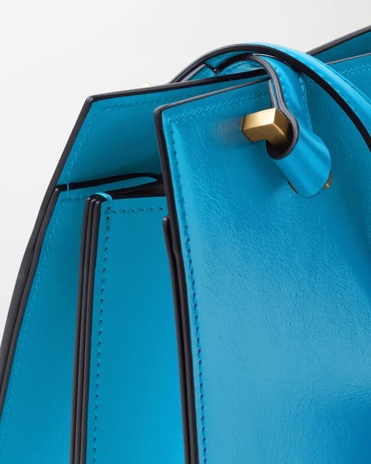 Versace Blue Severine Leather Tote