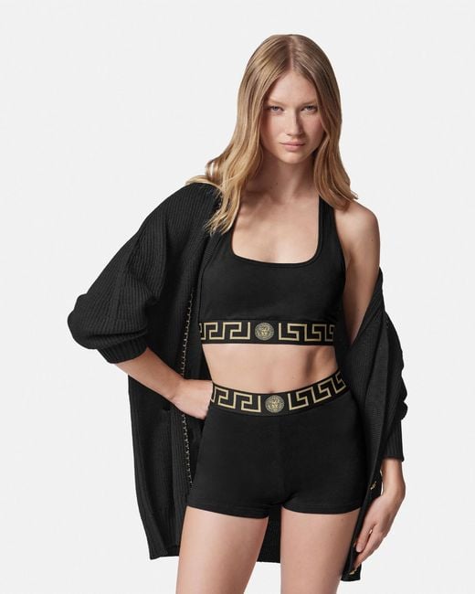 Versace Black Cotton-Jersey Scoop Bralette