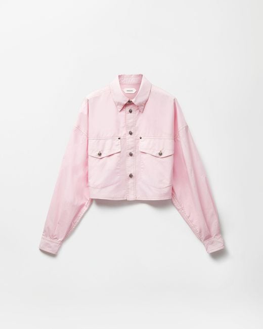 Versace Pink Cotton-Poplin Crop Shirt