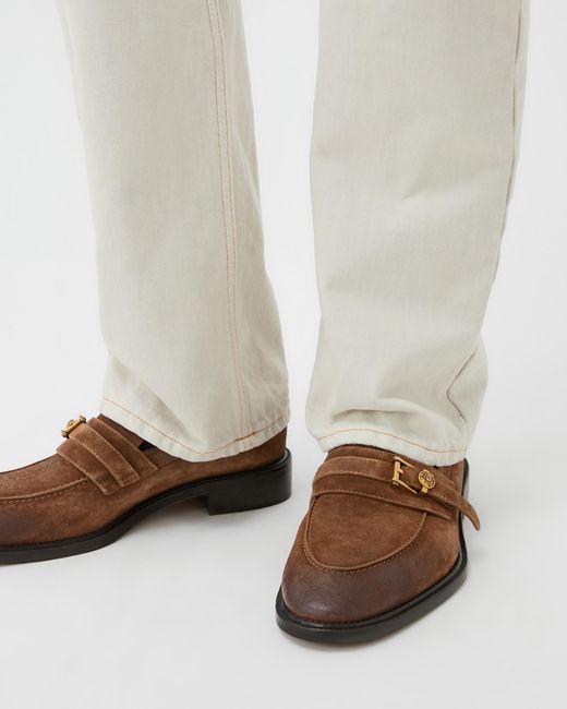 Versace White Primo Crosta Loafers for men
