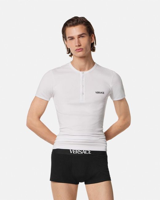 Versace Black Cotton-Jersey Trunks for men