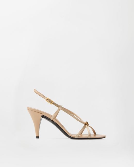 Versace Natural Valentina Satin Sandals 80 Mm