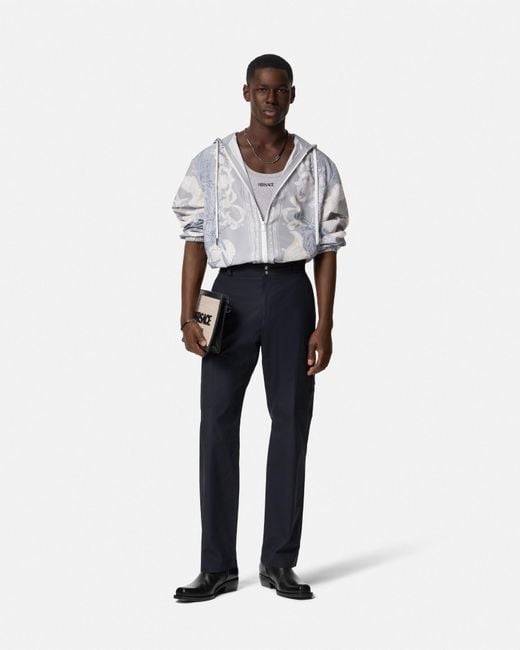 Versace White Barocco Sea Windbreaker Jacket for men