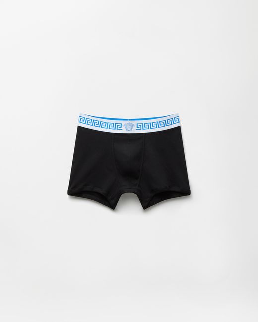 Versace Black Ribbed Cotton Trunks for men