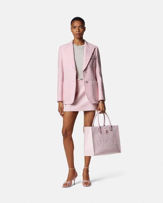 Versace Pink Crêpe Tweed Blazer